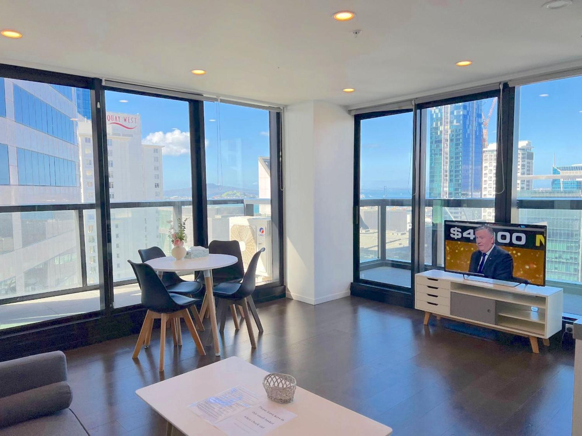 Magnificent Harbour View Skytower View Apartment In Cbd Auckland Luaran gambar